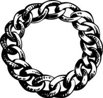 A sketchy style illustration showing linked chain vector