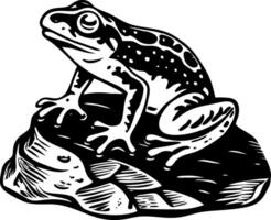A sketchy style icon showing a frog vector