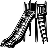A drawing style icon of a park slide vector