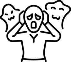 A outline style icon of scared vector