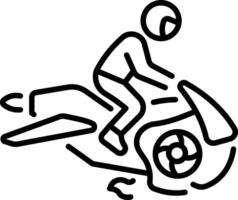 An outline icon showing hoverbike concept vector