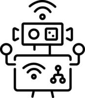 An icon of ai camera designed in line style vector
