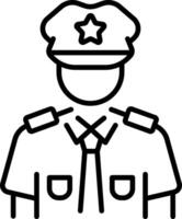 An outline style icon of police vector