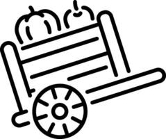 A line style icon of fruit cart vector