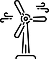 A line style icon of power generating turbine machine vector
