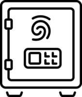 A line style icon of biometric locker security system vector