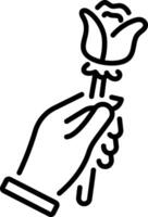 A linear style icon of rose vector