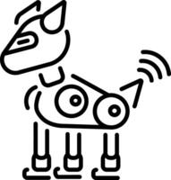 A line style icon of cute robot pet companion vector