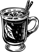 A vintage illustration showing hot toddy vector