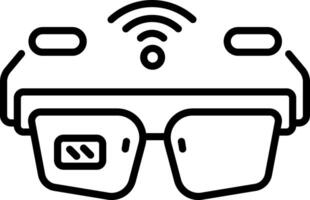 A line style icon of smart glasses vector