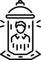 A linear icon depicting teleportation technology vector