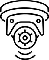 A line style icon of security camera vector
