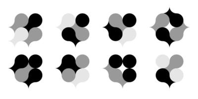 Bio cell logo, medical circuit diagonal sign. Alphabet curves as modern arrow. Innovative science integrated symbol. Connected dots merge as molecule circle. Round puzzle shape, moving round vector