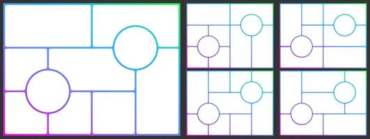 Grid template, photo layout design. 4x3 brutalist shape bg, mosaic collage bento box background. Slide montage rectangular mood board. Abstract poster brochure, Square gallery , modular album vector