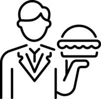 An outline style icon of serving vector