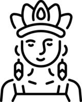 A linear style icon of indigenous vector