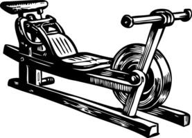 A sketchy style illustration of rowing machine vector