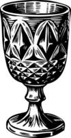 A vintage style illustration of crystal goblet vector