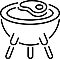A linear style icon of grilled steak vector