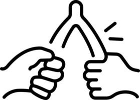 A linear style icon of wishbone vector