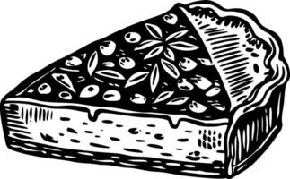 A vintage illustration showing pie slice dessert vector