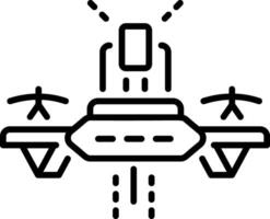 A linear icon showing hover pack device vector