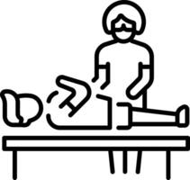 An outline style icon of doctor checking vector
