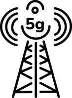 A linear style icon of communication signal tower vector