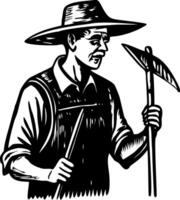 A vintage style illustration of friendly farmer vector