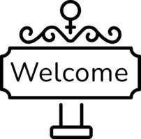 A linear style icon of welcome sign vector