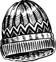 A vintage style illustration of knitted cap vector