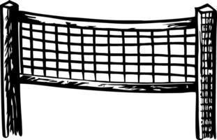 A sketchy style illustration of volleyball net vector
