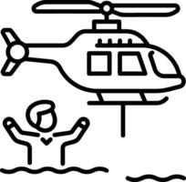 A line style icon of helicopter rescue vector