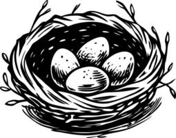 A sketchy style icon of bird egg nest vector