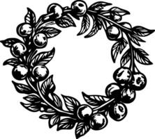 A vintage illustration showing cranberry garland vector