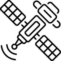 A line style icon showing space station vector