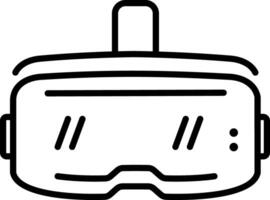 A linear icon depicting a vr headset vector