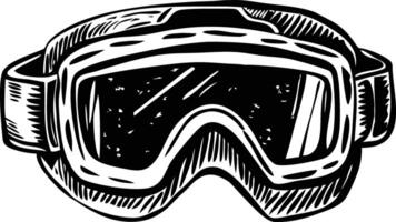 A vintage style illustration of snow goggles vector