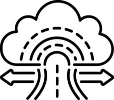 A line style icon of a cloud tunnel vector