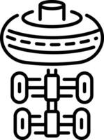 A linear icon depicting space elevator machine vector