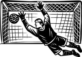 A sketchy style illustration of goalkeeper vector