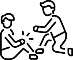 A line style icon of leg injury vector