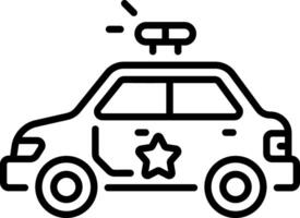 An outline style icon of police car vector
