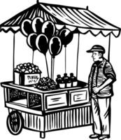 An icon of balloon seller designed in drawing style vector