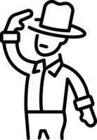 A linear style icon of cowboy vector