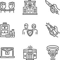 Set of Security Linear style Icons vector