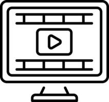 A outline style icon of streaming vector