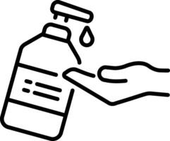 A linear style icon of sanitizer vector