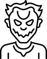 A outline style icon of creepy vector