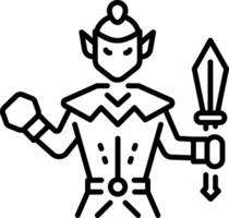 A line style icon of fantasy character vector